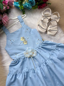 Vestido Blogueirinha Cecilia Azul Bebe