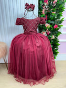 Vestido Enjoy Longo Gabriela Marsala