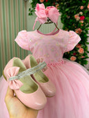 Vestido Menina Bonita Dafne Rosa Bebe
