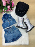 Conjunto Blogueirinha Boiadeira Marcely Jeans