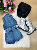 Conjunto Blogueirinha Boiadeira Marcely Jeans