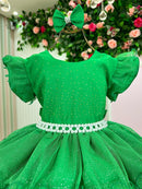 Vestido Ysa Kids Belinda Verde Bandeira