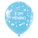 Balão Bexiga Temático 11" Chá de Bebê  – 25 Unidades – Art Latex