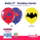 Balão Bexiga Temático 11" Heróis  – 25 Unidades – Art Latex