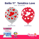Balão Bexiga Temático 11" Love Amor  – 25 Unidades – Art Latex