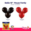 Balão Bexiga Temático Mouse Family 10"  – 12 Unidades – Art Latex