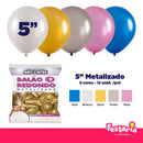Balão Metalizado 5" Diversas Cores  – 50 Unidades – Art Latex