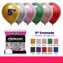 Balão Cromado 5" Diversas Cores  – 25 Unidades – Art Latex