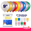 Balão Metalizado 9" Diversas Cores  – 50 Unidades – Art Latex