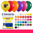 Balão Redondo 9" Diversas Cores  – 50 Unidades – Art Latex