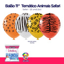 Balão Bexiga Temático 11" Animais Safari  – 25 Unidades – Art Latex
