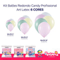 Kit 3 Pacotes Balões Bexigas Redondo Candy Profissional – 5" , 9" e 16" – Art Latex