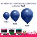 Kit 3 Pacotes Balões Bexigas Redondo Cromado Profissional – 5" , 9" e 16" – Art Latex