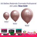 Kit 3 Pacotes Balões Bexigas Redondo Cromado Profissional – 5" , 9" e 16" – Art Latex