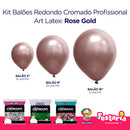 Kit 3 Pacotes Balões Bexigas Redondo Cromado Profissional – 5" , 9" e 16" – Art Latex
