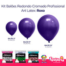 Kit 3 Pacotes Balões Bexigas Redondo Cromado Profissional – 5" , 9" e 16" – Art Latex