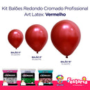 Kit 3 Pacotes Balões Bexigas Redondo Cromado Profissional – 5" , 9" e 16" – Art Latex
