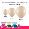 Kit 3 Pacotes Balões Bexigas Redondo Liso Profissional – 5" , 9" e 16" – Art Latex