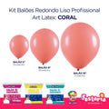 Kit 3 Pacotes Balões Bexigas Redondo Liso Profissional – 5" , 9" e 16" – Art Latex