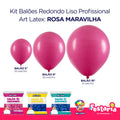 Kit 3 Pacotes Balões Bexigas Redondo Liso Profissional – 5" , 9" e 16" – Art Latex