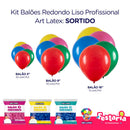 Kit 3 Pacotes Balões Bexigas Redondo Liso Profissional – 5" , 9" e 16" – Art Latex
