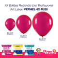 Kit 3 Pacotes Balões Bexigas Redondo Liso Profissional – 5" , 9" e 16" – Art Latex