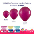 Kit 3 Pacotes Balões Bexigas Redondo Liso Profissional – 5" , 9" e 16" – Art Latex