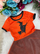 Fantasia Halloween Menina Bruxinha Laranja