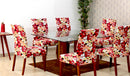 Capas de Cadeira 06 Lugares Floral Vermelho