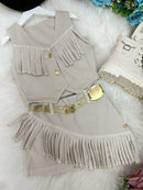 Conjunto Blogueirinha Boiadeira Maraisa Jeans Off