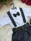 Conjunto Miss Cherry Meninos Social Shorts Ravi Azul Petroleo