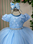 Vestido Menina Bonita Chloe Azul Bebe