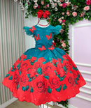 Vestido Marie Lola Verde Florido Natal