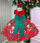 Vestido Marie Madeline Ursinho Xadrez Vermelho - Natal