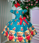 Vestido Marie Milena Ursinhos Verde - Natal