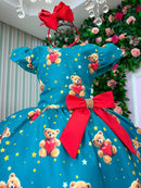 Vestido Marie Milena Ursinhos Verde - Natal