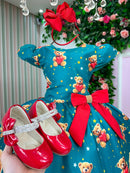 Vestido Marie Milena Ursinhos Verde - Natal
