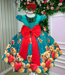 Vestido Marie Milena Ursinhos Verde - Natal