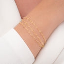 PULSEIRA FEMININA TRIPLA CORRENTE ELOS CORAÇÃO