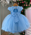Vestido Menina Bonita Magali Florzinha Azul Bebe