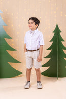 Conjunto Miss Cherry Social Linho Shorts Xadrez Heitor