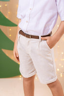 Conjunto Miss Cherry Social Linho Shorts Xadrez Heitor