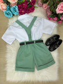 Conjunto Miss Cherry Gustavo Suspensorio Shorts Verde