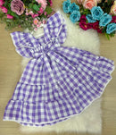 Vestido Banana Club Aline Xadrez Lilas