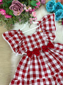 Vestido Banana Club Aline Xadrez Vermelho