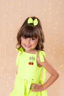 Vestido Blogueirinha Verde Neon Cerejinha
