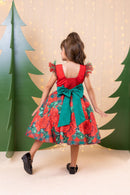 Vestido Marie Eduarda Floral Vermelho - Natal