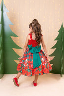 Vestido Marie Madeline Ursinho Xadrez Vermelho - Natal