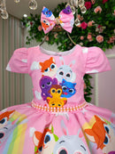 Vestido Tematico Mimadine Bolofofo Rosa Bebe