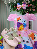 Vestido Tematico Mimadine Bolofofo Rosa Bebe